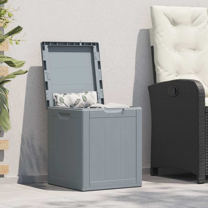 Tuinberging 90 L Grijs PP met Houtachtige Afwerking