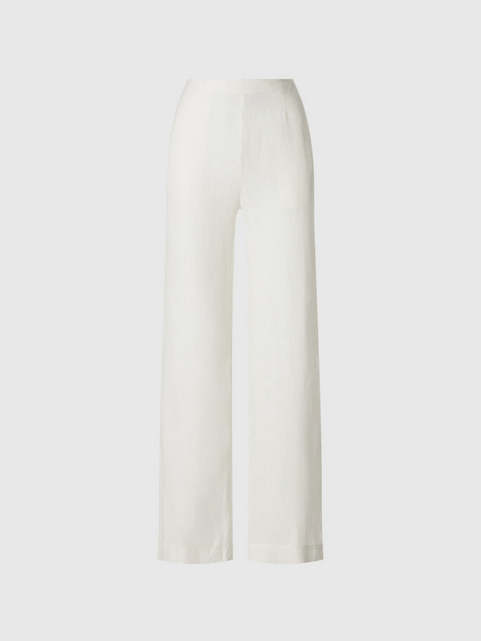 broek in linnen vrouw marshmallow
