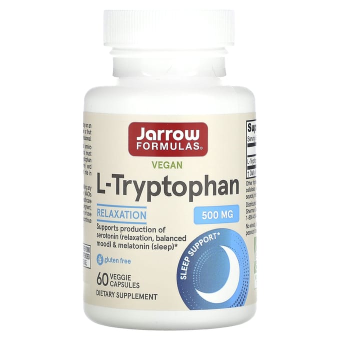Jarrow Formulas, L-Tryptophane, 500 mg, 60 Comprimés