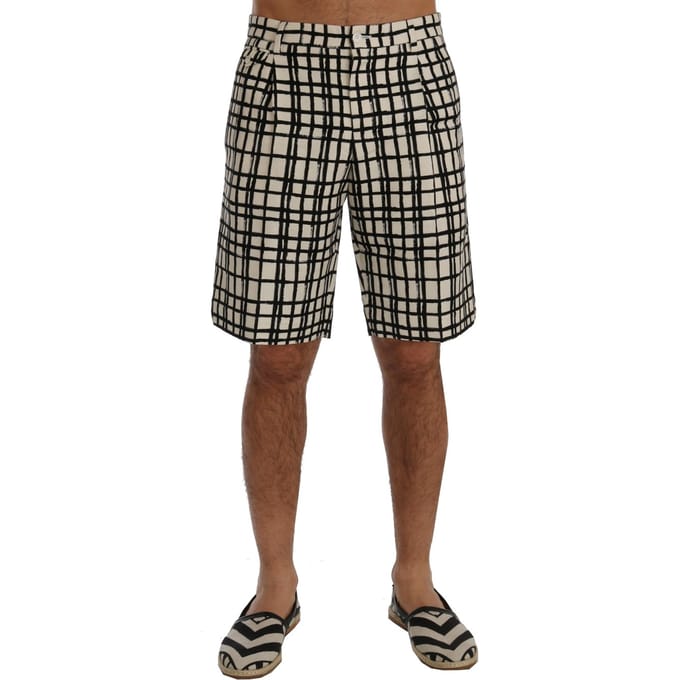 Casual Shorts Zwart Witte Ruit