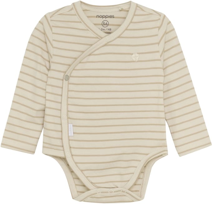 Noppies Navi Overslagromper - Stripe - Maat 44 - Offwhite