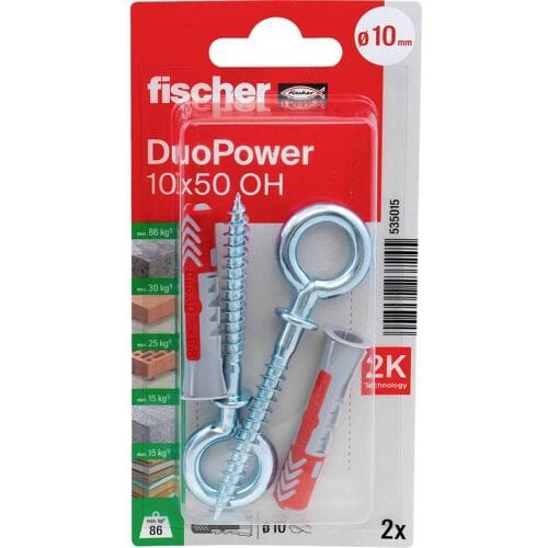 Fischer 535015 DuoPower 10 x 50 OH K NV Pluggenset 50 mm 10 mm 1 set(s)