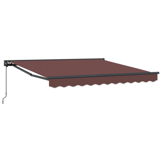 vidaXL - Zonnescherm - Frame - Bruin - 350 - x - 250 - cm - Polyester - met - PU-coating
