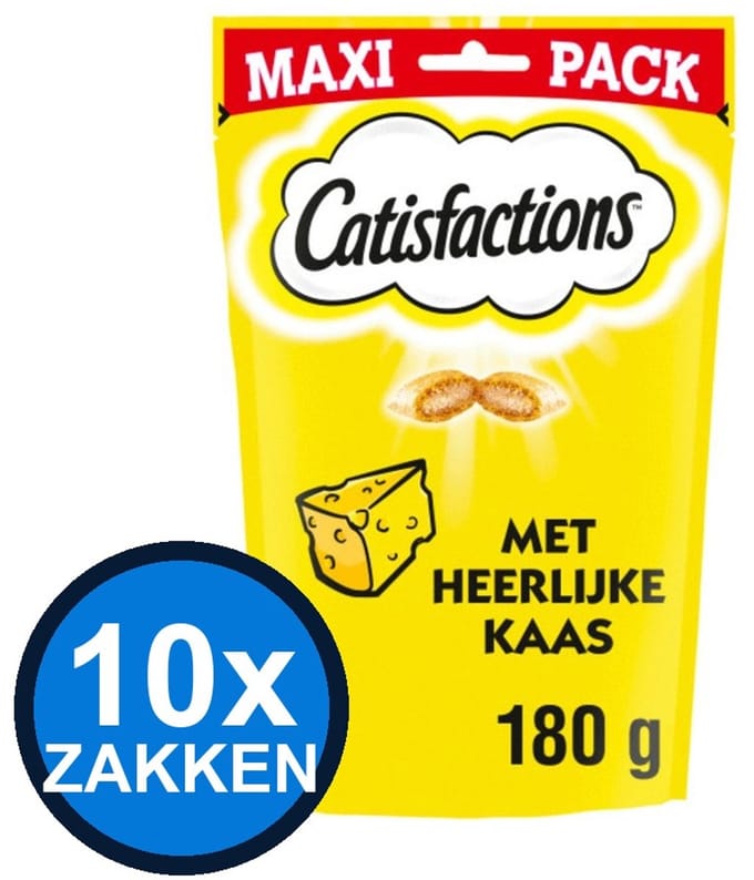 10x Catisfactions - Kaas - Kattenvoer Snacks - 180 g