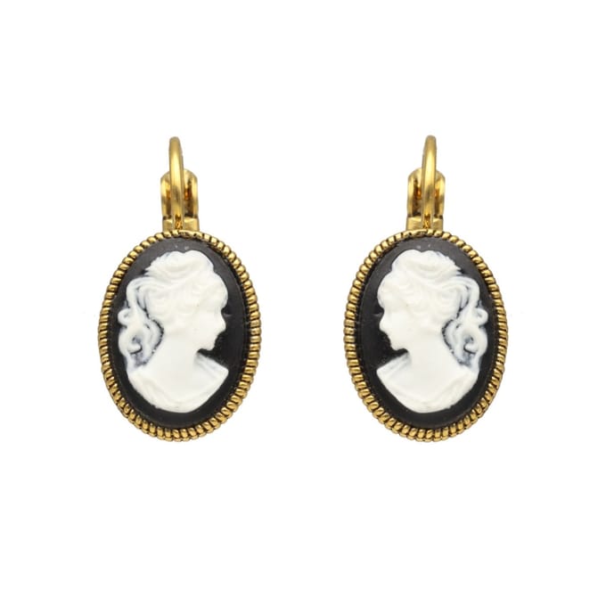 Camps & Camps Oorhangers 1D030 Cameo Jet Black