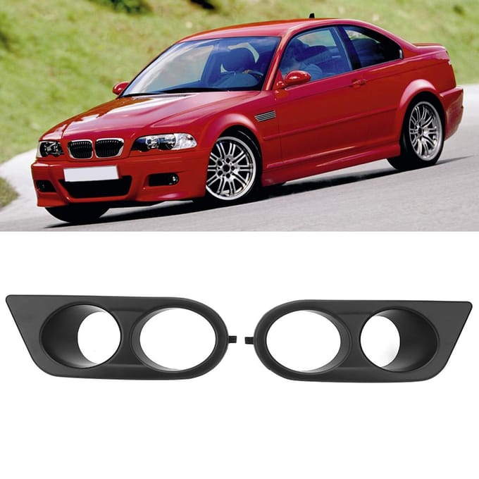 Set van Voorbumper Mistlichtkappen Sierlijsten 51112695256 Geschikt voor E46 M3 2001?2006 white