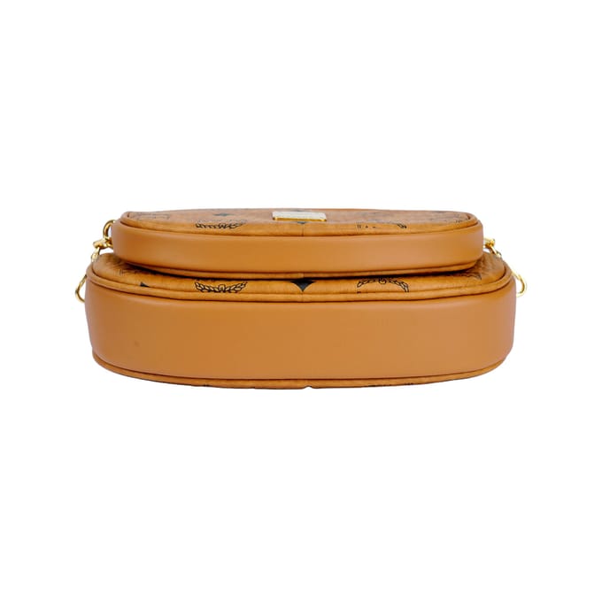 MCM Monogram Print Multifunctionele Leer En Canvas Drie-In-Eén Crossbody Tas Dames tassen Bruin Cognac MWRBSSE01CO001 Basic Set (Bag+Dust Bag) orange
