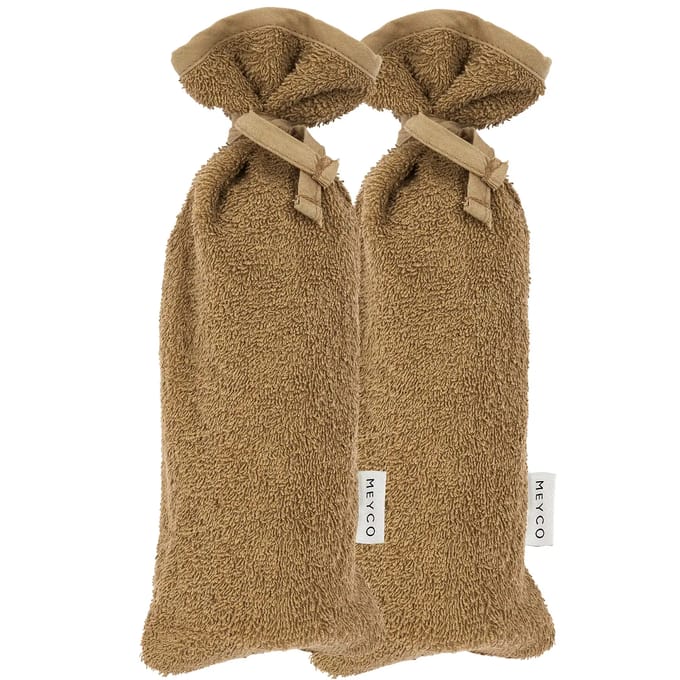 Meyco Baby Uni kruikenzak - 2-pack - badstof - toffee