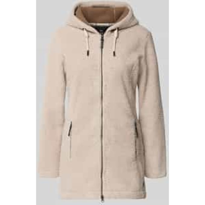 Lange jas van tricotfleece