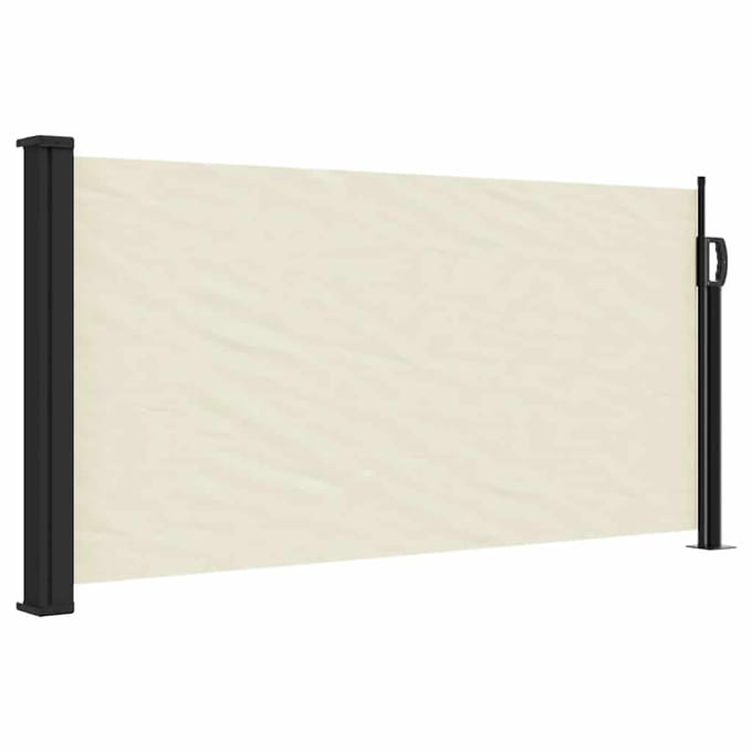 vidaXL - Windscherm - uittrekbaar - 100x500 - cm - crèmekleurig