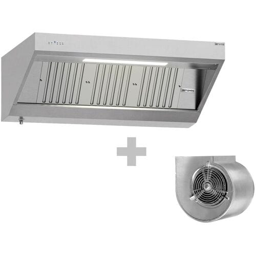 GGM Gastro Wandhaube mit Motor - 1600mm - mit Regler, Filter & Lampe