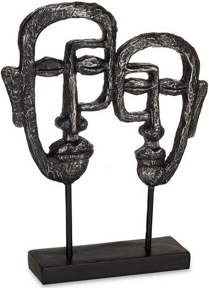 Decoratieve figuren Gezicht Zwart Polyresin (27 x 32,5 x 10,5 cm)