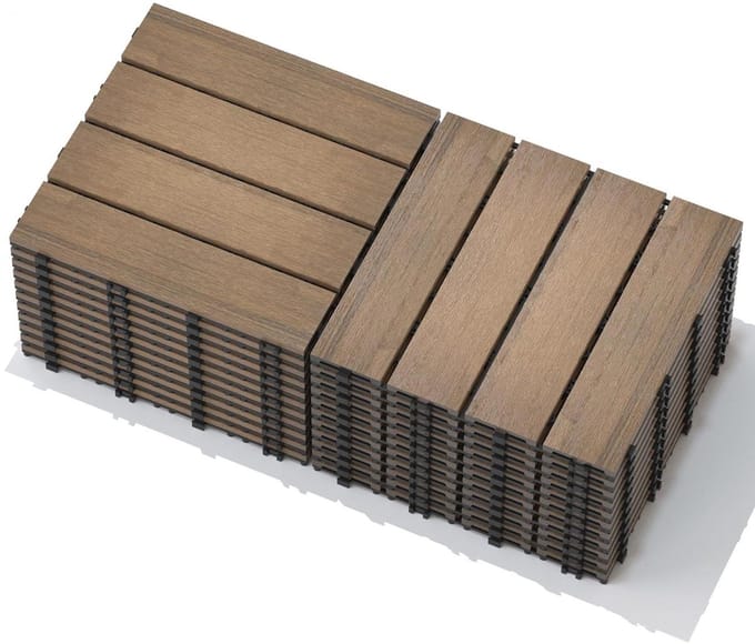 Composiet Dektegels - Terrastegels WPC - Buitenruimte Aankleden - Waterdicht Slipbestendig - 22 stuks - Eik