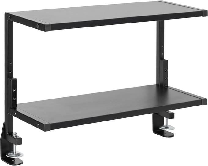 24" Bureau Organizer met Dubbele Planken voor Tafelaccessoires en Gaming Apparatuur