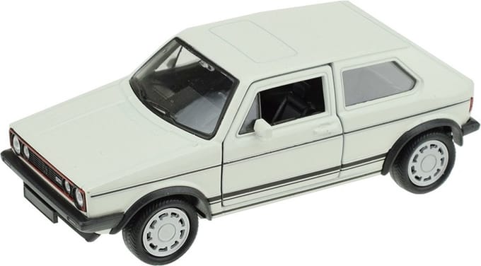 Welly Speelgoed Volkswagen auto - wit - die-cast metaal - 13 cm - Model Golf 1 GTI