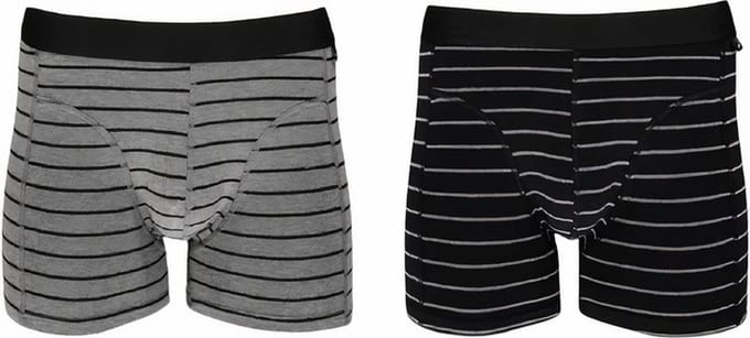 Apollo Boxershorts Heren Biokatoen Grijs/zwart 2 Stuks Maat S