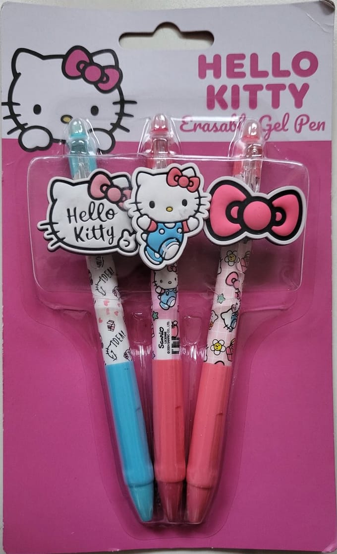 Hello Kitty set van3 erasable gel pennen