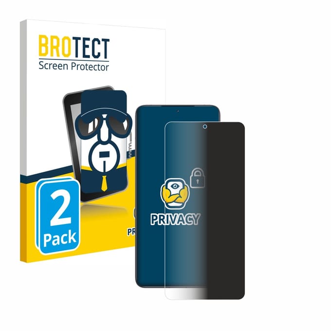 BROTECT - privacy screenprotector voor Xiaomi Poco F6 Pro - Folie Beschermfolie Blauwlichtfilter 2 Stuks