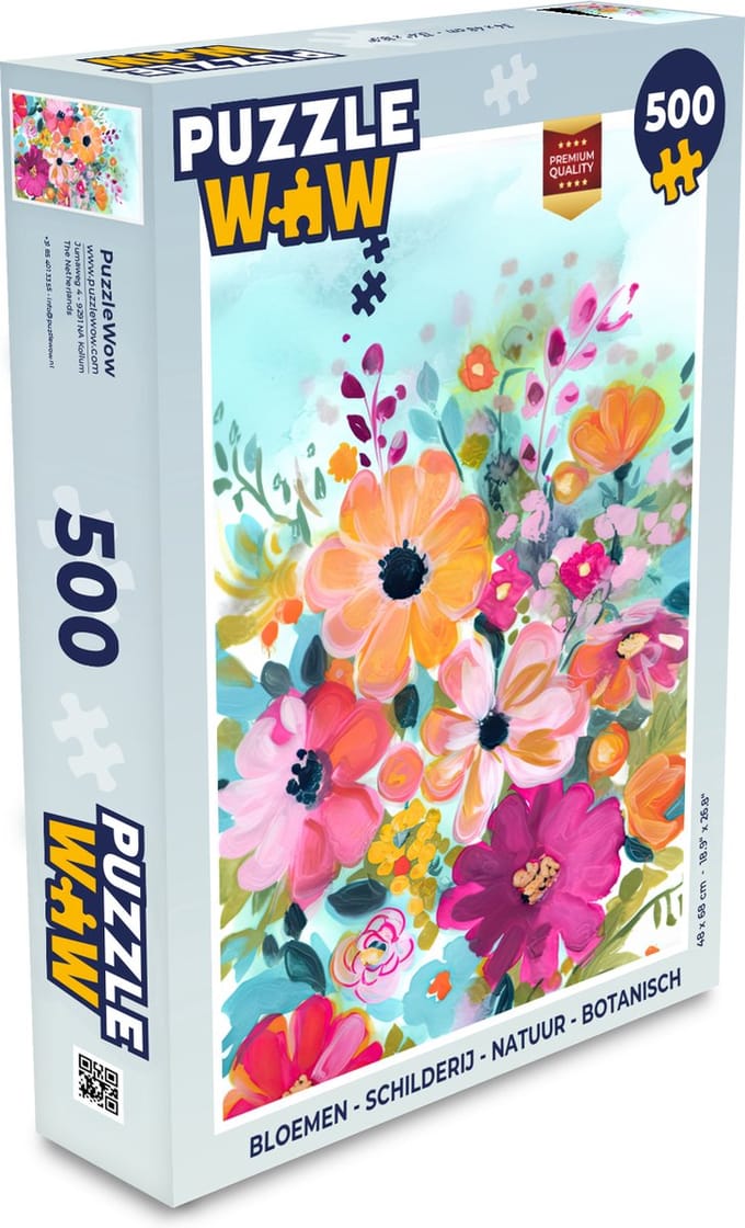 Puzzel Bloemen - Schilderij - Natuur - Botanisch - Legpuzzel - Puzzel 500 stukjes