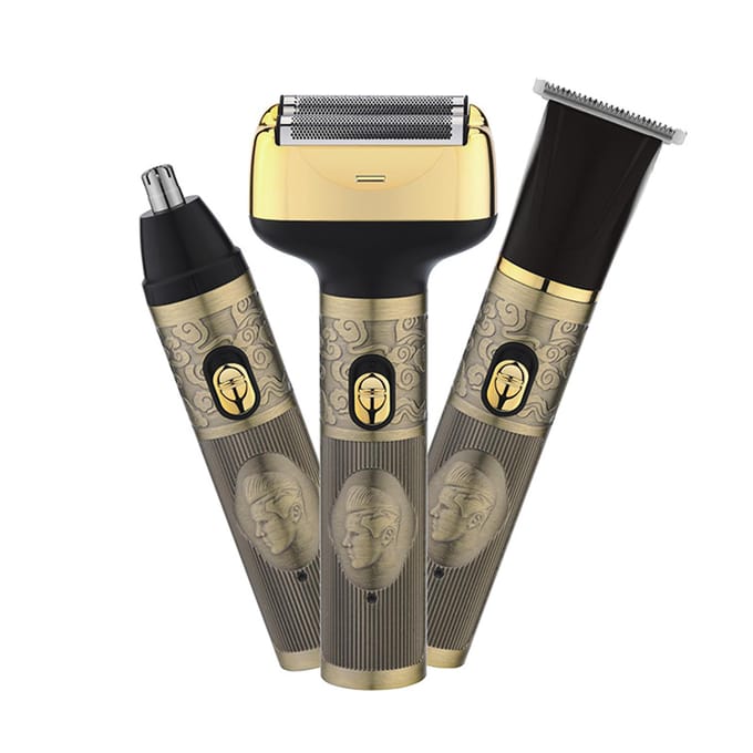 3-in-1 Elektrische Reciproque Scheerapparaat Neushaar Trimmer Vintage Kappers Clippers goud