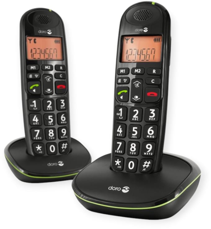 Doro PhoneEasy 100W - Duo DECT telefoon - Zwart