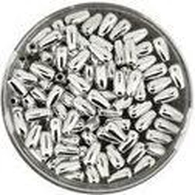 0802-06914 Parels druppelvormig zilverkleurig metallic 3x6 mm
