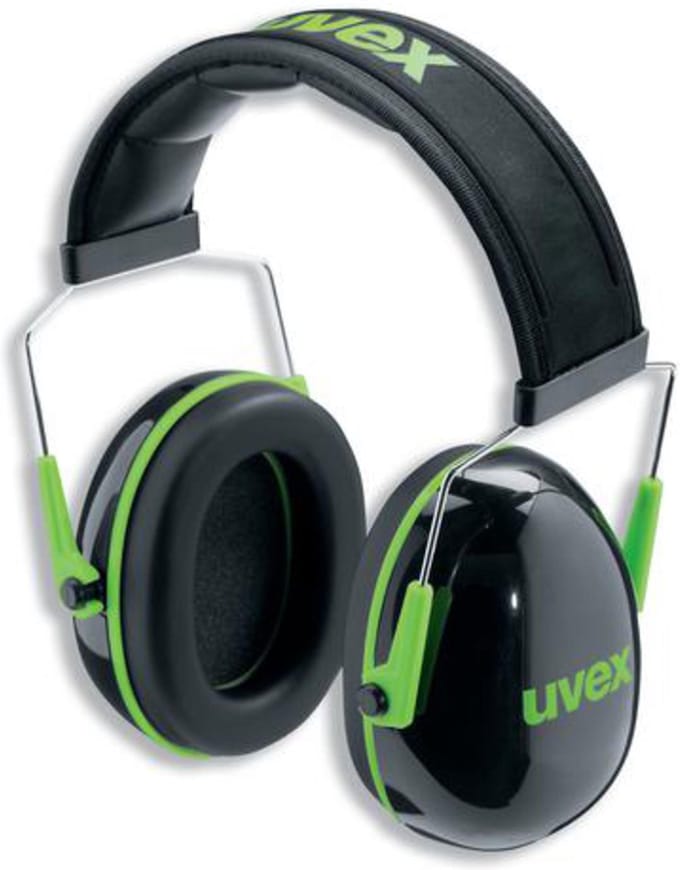 Uvex K1 Ear Defender with Headband - Black / Green