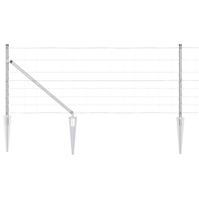 vidaXL Gecombineerd draadhek met spikes 25 x 0,8 m Zilverkleurig Mesh