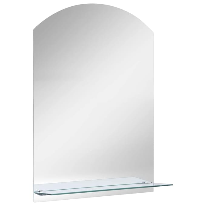vidaXL - Wandspiegel - met - schap - 20x40 - cm - gehard - glas