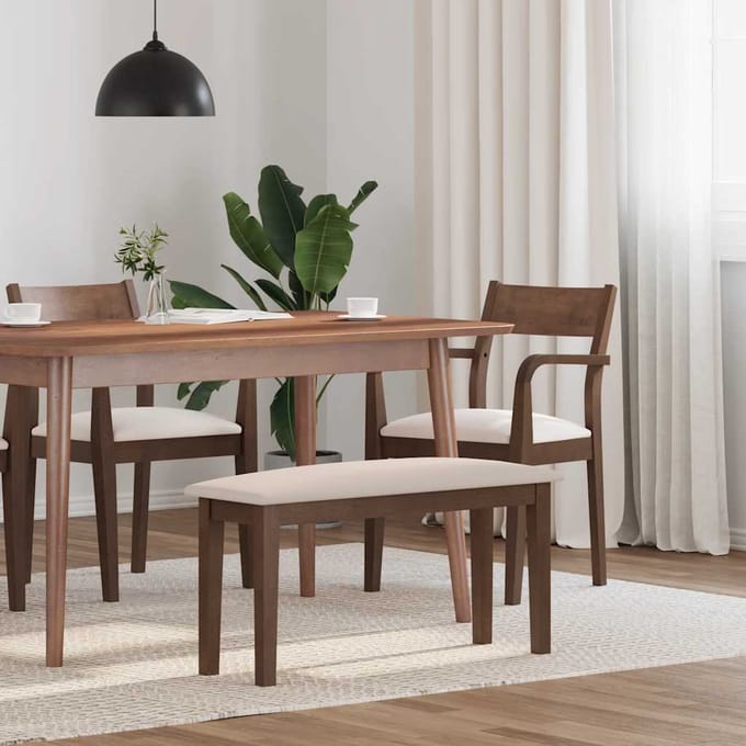 vidaXL - Bank - 90 - cm - massief - hout - rubber - bruin