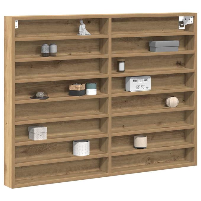 vidaXL - Display - Kast - Muurmontage - Artisan - Eiken - 100 - x - 8,5 - x - 75 - cm