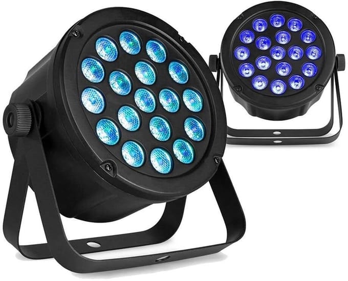 BeamZ set van 2 SlimPar45 LED Par met 18x 3W 3-in-1 RGB LED's en DMX