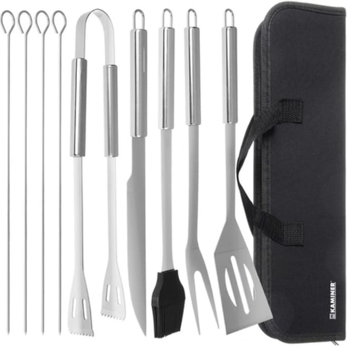 Kaminer 9-delige Barbecuegereedschapsset - Essentieel voor Elke Grillmeester