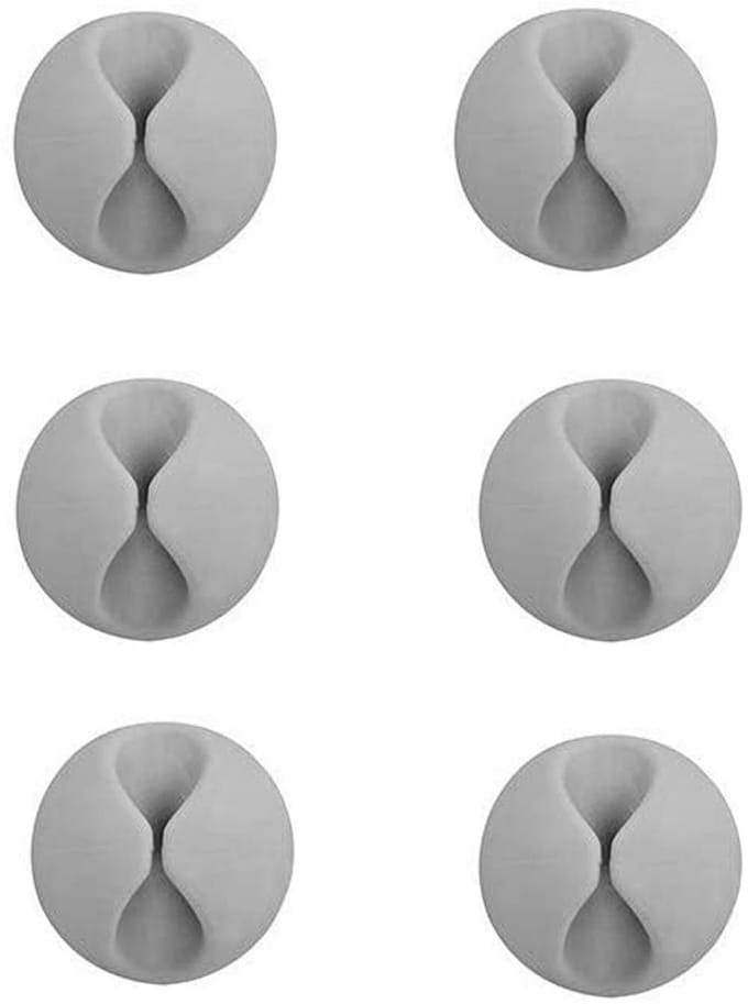 Allteq - Kabelclip - Zelfklevend - 6 stuks - Kabelhouder - Grijs