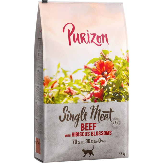 2x6,5kg Single Meat Rund met Hibiscusbloesem Purizon Kattenvoer