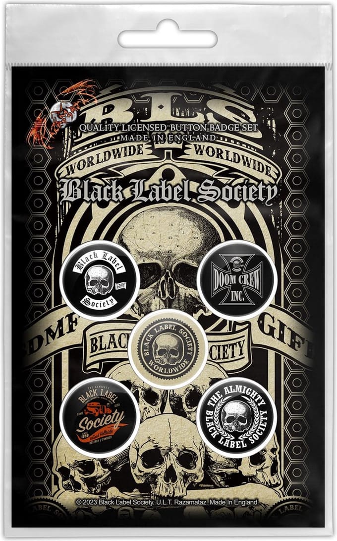 Black Label Society - Worldwide Badge/button - Set van 5 - Multicolours
