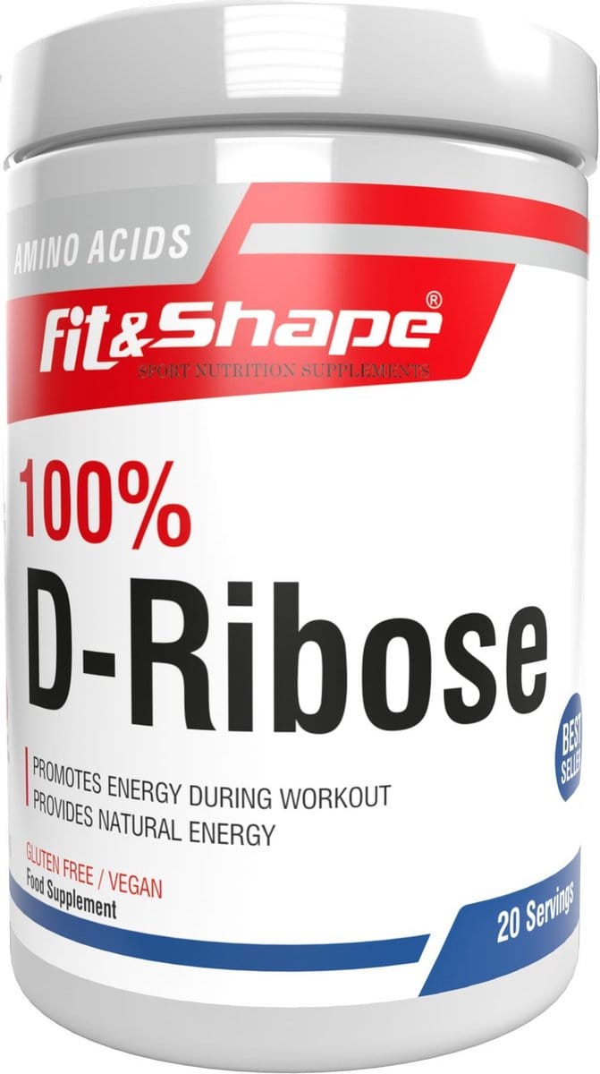 Fit&Shape 100% D-Ribose pot 100gram (20 doseringen) met maatschepje