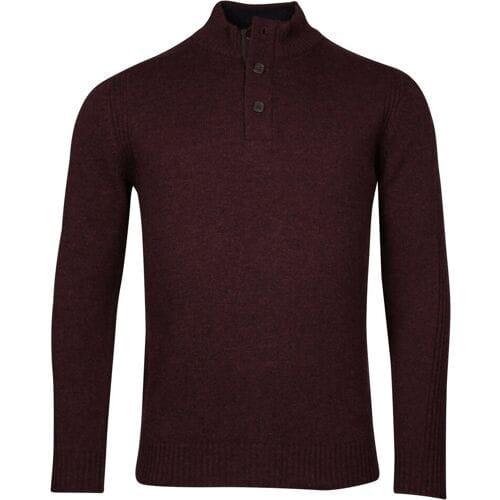 Baileys Trui Half Zip And Buttons Subtle Rib Details Aubergine / male