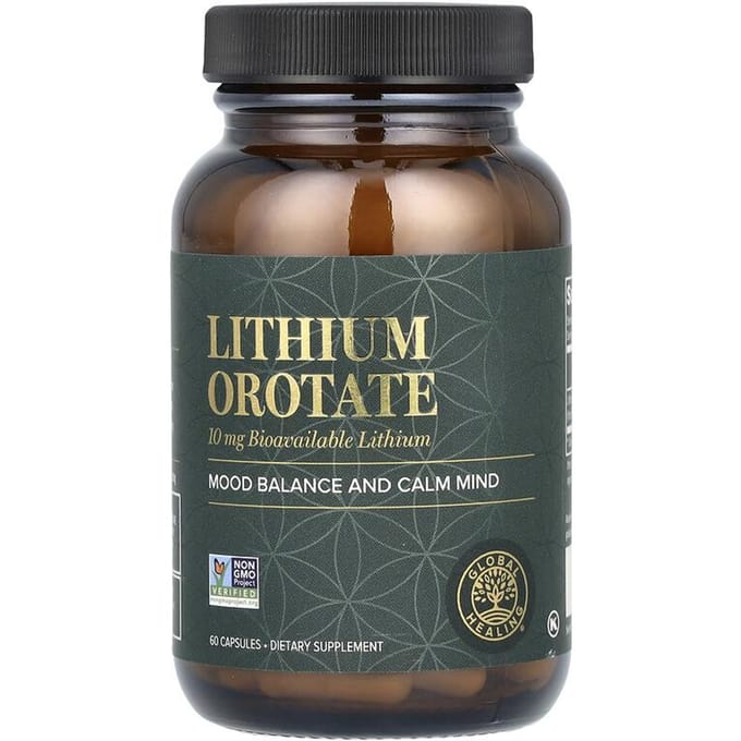 Orotate de Lithium, 60 Gélules (10 mg par Gélule)