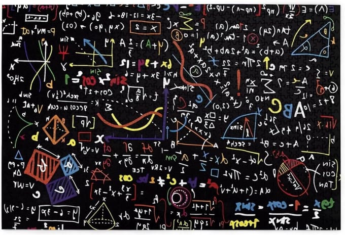 Wiskundige Formule Puzzel - Houten Puzzel - Ontspanning Thuis - 1000 Stukjes - Verticaal - Wit