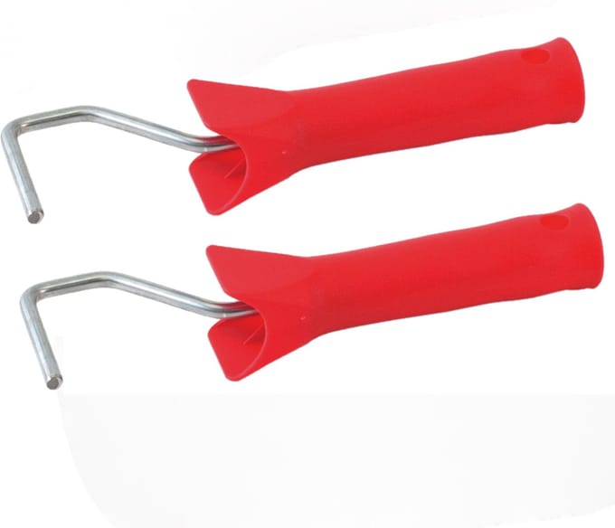 Set van 2x stuks muur/lak verfroller korte beugels / verfbeugels voor 5 cm roller