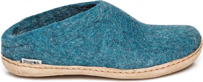 Glerups Slipper met leren zool-Petrol-37