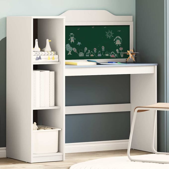 vidaXL - Creatieve - opslag - voor - kinderen - ROROS - Wit - en - Grijs - Bewerkt - hout