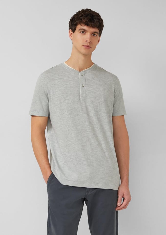 Zachte jersey T-shirt met henley-kraag en knoopsluiting s.Oliver