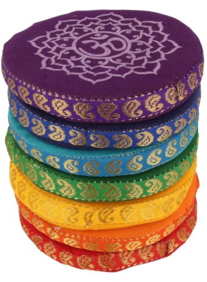 Klankschaal kussenset chakra 9,5 cm
