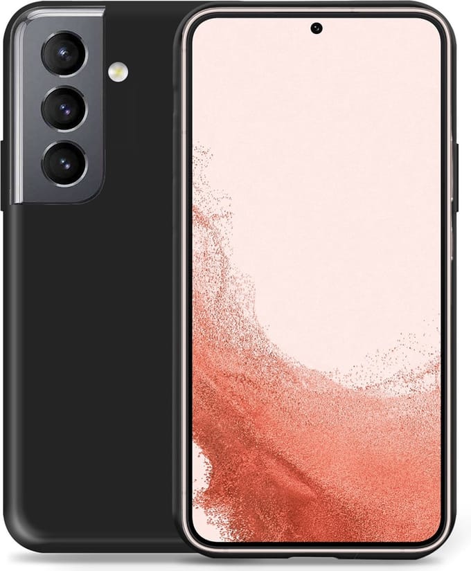 Hoesje geschikt voor Samsung S22 Plus – Liquid Back Case Cover Zwart