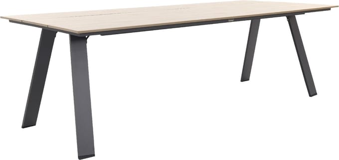 Nevada tuintafel 240 x 100 cm. - Carbon/Light teak polywood