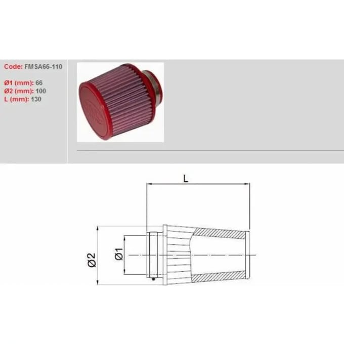 Motorfiets luchtfilter BMC FMSA66 110