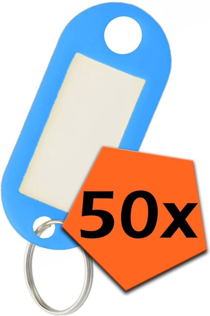 Sleutelhanger Bagagelabel Gekleurde Sleutellabels Sleutelhangers Naamlabel Blauw - 50x