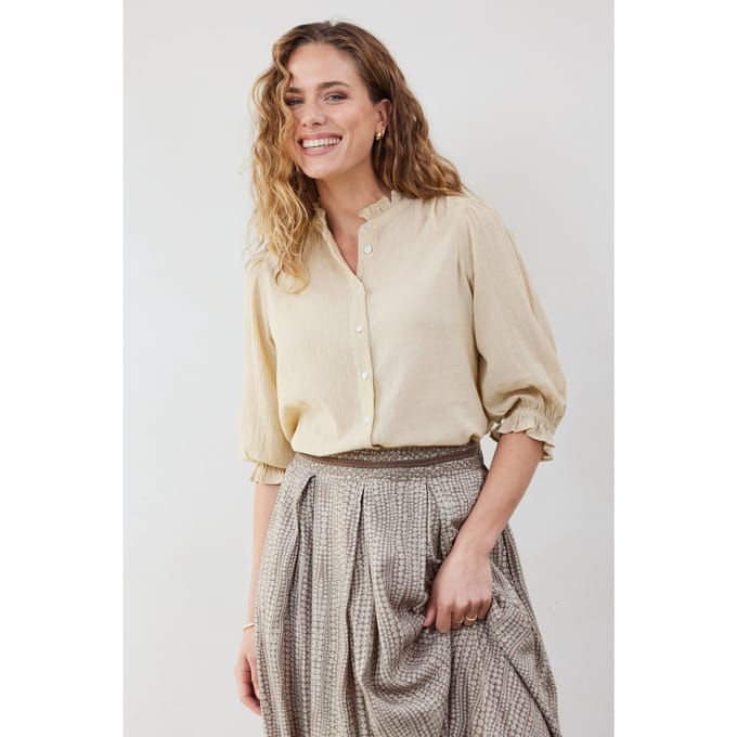 DIDI Blouse Paris Feather Grey Size: 46 | Blouses Outlet | Dames | Beige